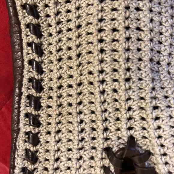 Vintage leather and linen driving gloves